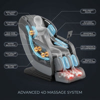 4D Deluxe Gray and Black Zero Gravity and Space Saving Faux Leather Heated Massage Chair with Sl-Track and Bluetooth — How It Works