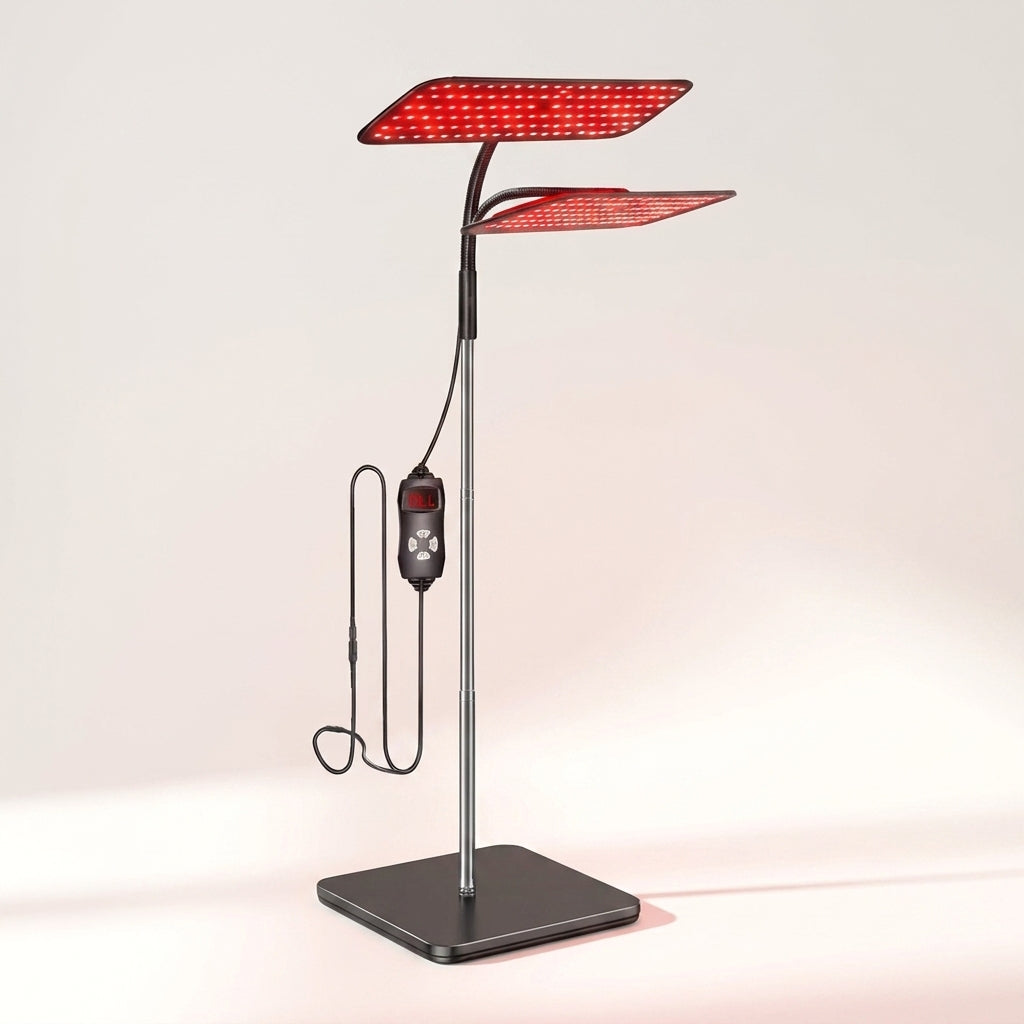 660Nm 850Nm LED Red Light Therapy Panel with Stand near Infrared Therapy Lamp Devices for Body Muscle Relax and Skin Care — Studio Shot